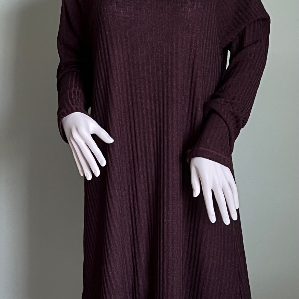 NWOT BCBGeneration Purple Knit Drape Neck Sweater Dress L